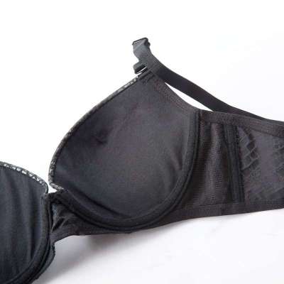 rubeh女士内衣PU仿皮<em>文胸</em>套装超聚拢加厚小胸