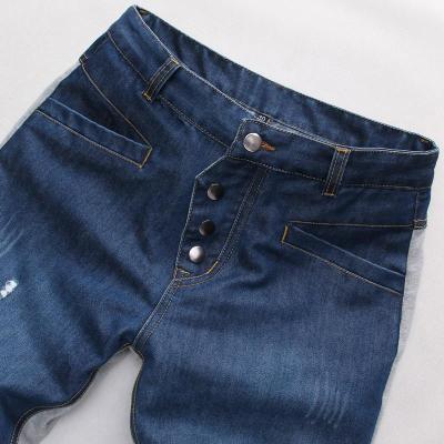 <em>男士</em>牛仔裤韩版修身潮时尚休闲长裤子<em>黑</em>蓝色2