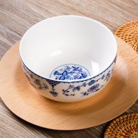 韵唐陶瓷碗吃饭碗米饭碗汤碗面碗釉中彩陶瓷餐具心愿4.5英寸韩式碗4只装 心愿