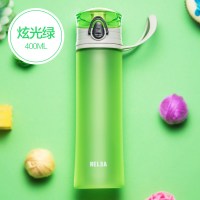 物生物(RELEA)乐活便携随手杯400ML可爱创意学生塑料水杯子女儿童运动水壶太空杯 绿色S0102208GSET