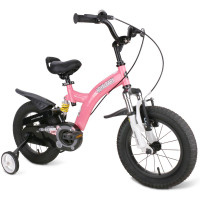 优贝(RoyalBaby)儿童自行车 单车男女小孩童车 避震型宝宝脚踏车山地车3岁-9岁 小飞熊 粉色 14寸