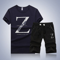 娉语夏季卫衣运动套装男土修身休闲运动服装渐