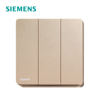 西门子(SIEMENS)开关插座 睿致玫瑰金系列三开单控5TA81323NC04 玫瑰金 三开单控