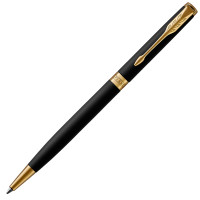 派克(PARKER)新品卓尔磨砂黑杆金夹原子笔-纤巧 原子笔