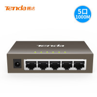 tenda腾达TEG1005D 5口千兆交换机机架企业级网络监控分线器 金属壳 端口防雷 防干扰 安防监控可用