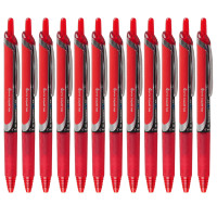 百乐(PILOT)BXRT-V7按动针管笔中性笔 0.7mm签字笔水笔 黑色/蓝色/红色 办公学生文具 红色12支装送笔盒