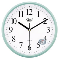 康巴丝静音挂钟时尚挂钟卧室客厅办公现代时钟表简约创意石英钟表(271)_10英寸（直径25.5厘米） 蓝色