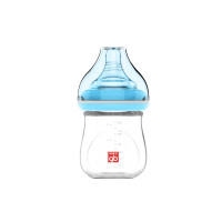 好孩子（gb）母乳实感宽口径婴儿玻璃奶瓶120ML(拥抱系列-粉蓝) B80393