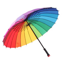 美度 彩虹晴雨两用24骨手动开长柄晴雨伞 M5002 24骨彩虹伞