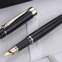 毕加索(Pimio) PS-5505 纯黑金夹铱金笔墨水套装 黑色