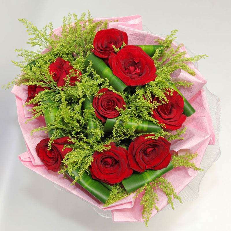 春舞枝 鲜花浪漫爱 9枝卡罗拉红玫瑰