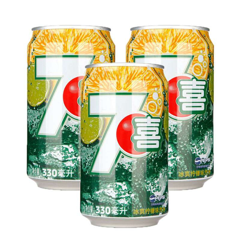 七喜冰爽柠檬汽水330ml*24(整箱) 百事可乐荣誉出品