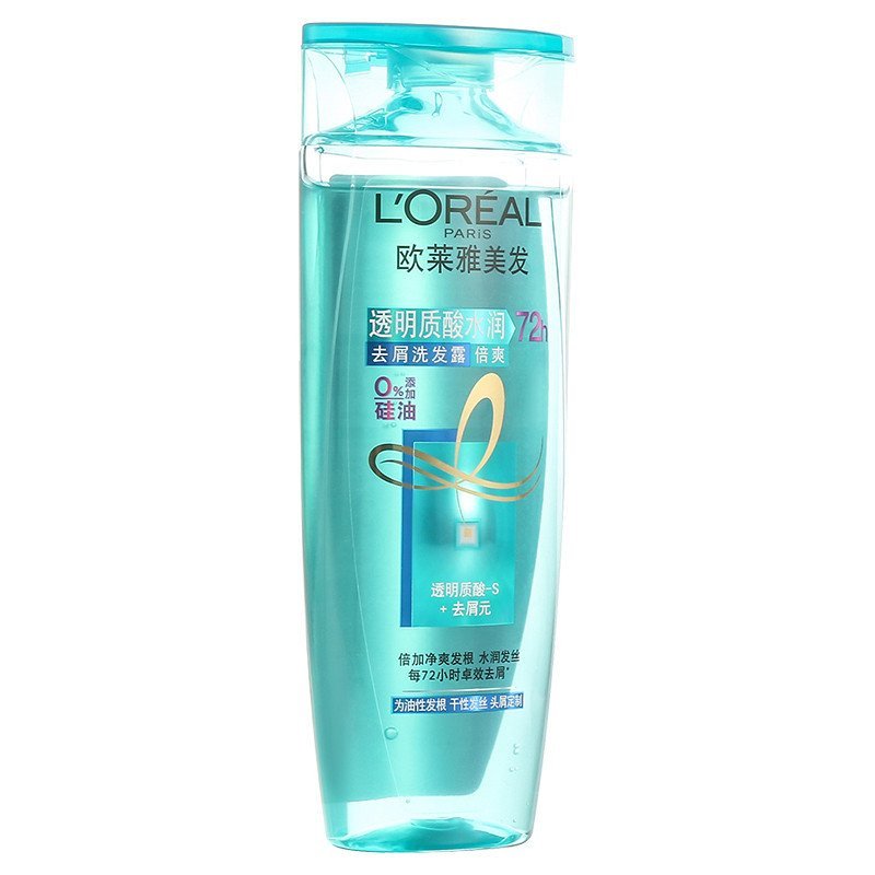 欧莱雅(loreal)透明质酸水润去屑洗发露(倍爽)200ml(适合所有发质人群