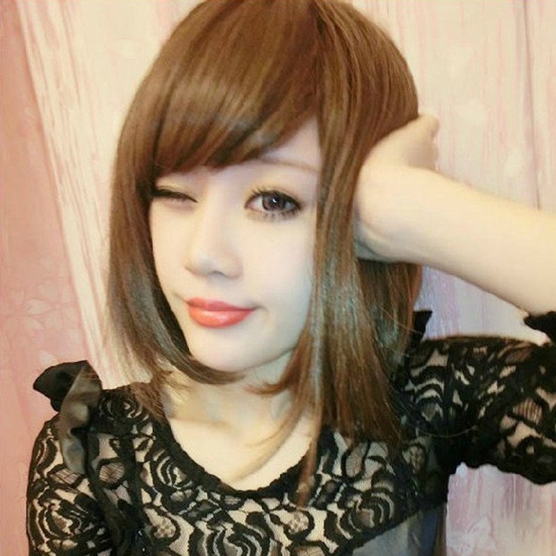 小苏妞假发 可吹拉染烫 修饰圆方脸型短发 蓬松bobo头沙宣头假发 学生