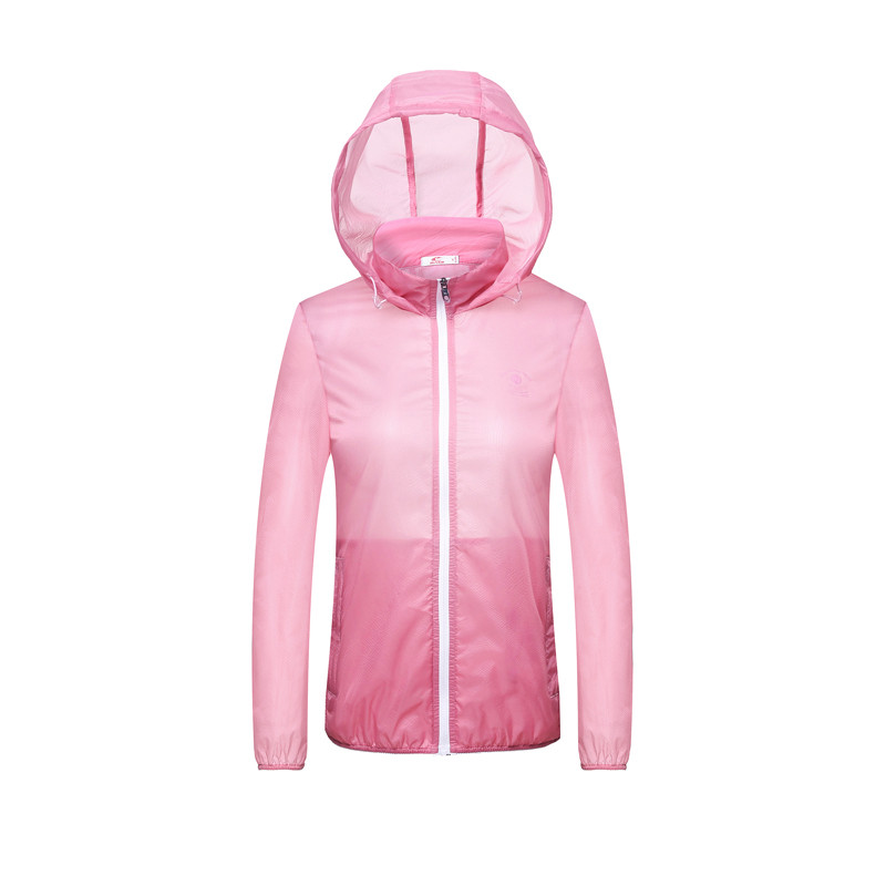 女款新款皮肤风衣舒适薄外套轻便运动风衣防晒衣216256 l/170 粉红色