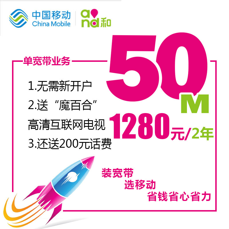 【上海移动纯宽带】20M自建光纤 880元(包
