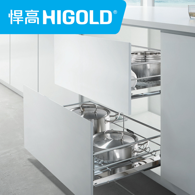 higold/悍高 铂金系列抽屉式三边拉篮 抽屉式-900柜体