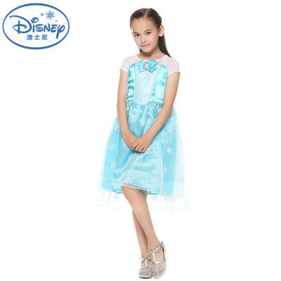 Disney迪士尼公主裙亲子装冰雪奇缘公主裙艾莎白雪公主连衣裙演出服