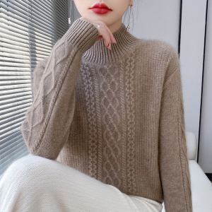 半高领宽松型毛衣女秋冬新款慵懒风气质针织打底衫
