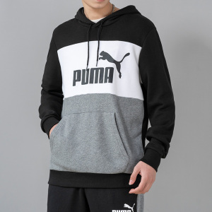 彪马(PUMA)男装新款潮流撞色休闲服健身训练运动服抽绳连帽卫衣套头衫849542-01 ZP