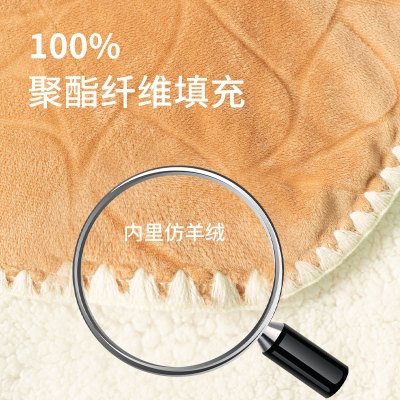 苏宁宜品 暖感亲肤绒毯(驼色) 200cm*230cm 驼色