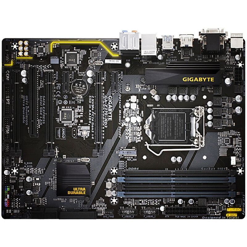 技嘉(gigabyte)z270-hd3 主板 (intel z270/lga 1151