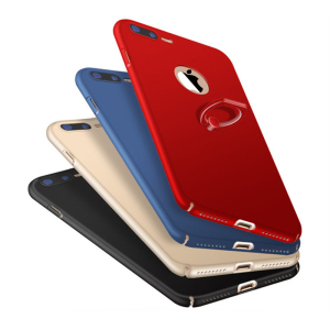 VIPin 苹果iphone8/8plus/苹果7/7 plus/6/6plus手机壳指环支架设计超薄磨砂防摔保护套 苹果8plus红色