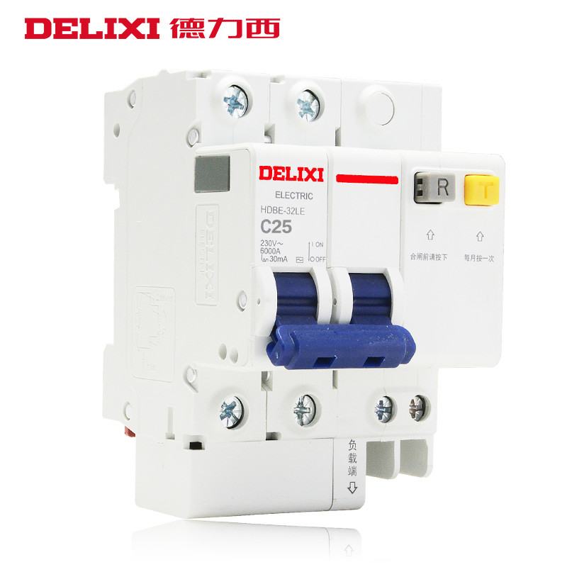 [官方旗舰店]德力西小型漏电断路器hdbe-32le 2p 25a家用总开空气开关