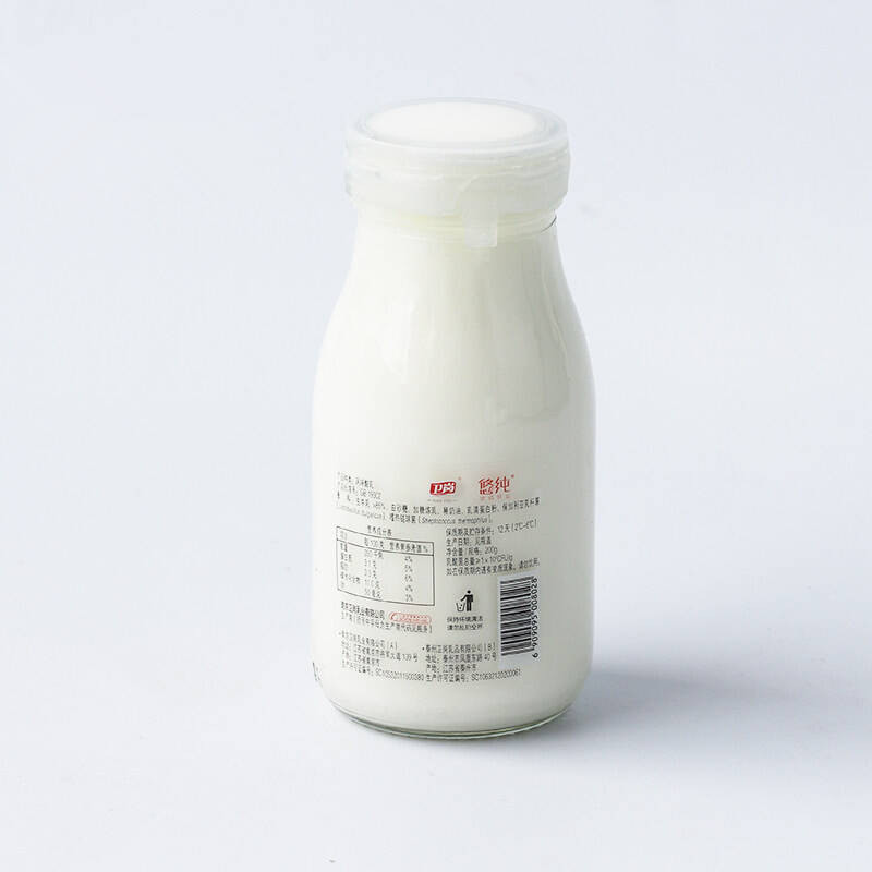 悠纯酸牛奶200gx6瓶 上海味道老酸奶玻璃瓶装风味酸牛乳 产发