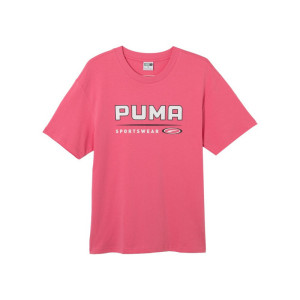 PUMA Classics Dance Crew 字母印花圆领短袖T恤 男女同款 玫粉色 627172-37