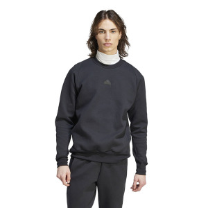 adidas Z.N.E. Premium Sweatshirt 纯色Logo标识圆领长袖卫衣 男款 黑色 IN5109
