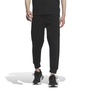 adidas 纯色束脚健身针织运动裤 男款 黑色 IP4919