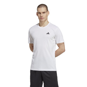 adidas Tennis Fab Tee 纯色Logo标识圆领短袖T恤 男款 白色 HR8728