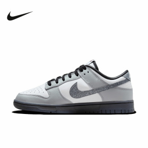 耐克(NIKE) Dunk Low “Glitter Swoosh” 灰白时尚百搭防滑耐磨 HQ3462-191