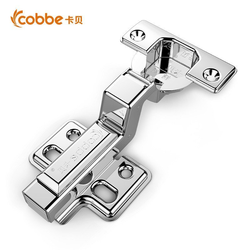 卡贝cobbe不锈钢铰链橱柜衣柜门液压缓冲合页大弯=无盖(6只装) 不锈钢