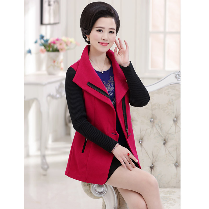 中老年马甲女中长款春秋上衣60岁妈妈春装外