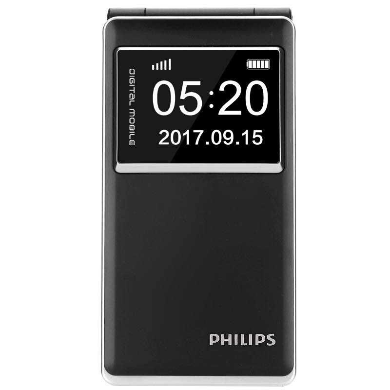 飞利浦(philips) e350双屏翻盖按键移动联通老人手机来电报名字短信