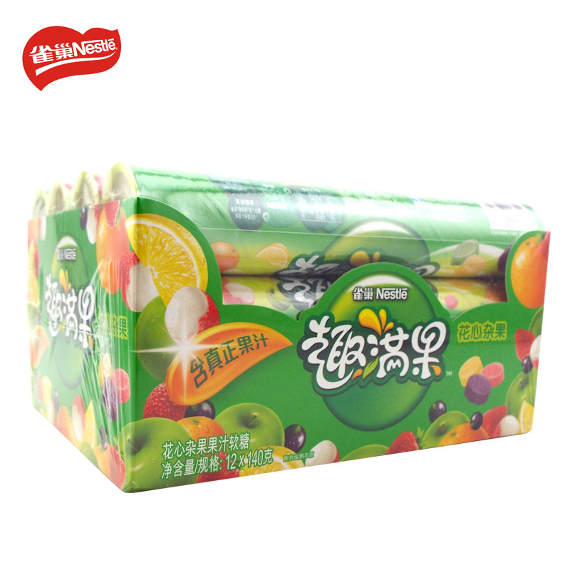nestle雀巢 趣满果 花心杂果 1.68kg(12条×140g)果汁软糖 休闲零食