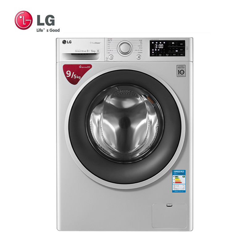 lg滚筒洗衣机wdbh451d5h9公斤蒸汽洗烘干家用洗衣机