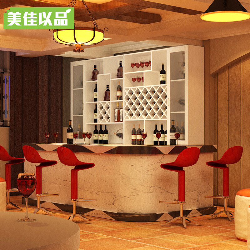 美佳以品定制玻璃酒柜吧台置物柜组合客厅装饰柜酒店酒吧展示柜陈列