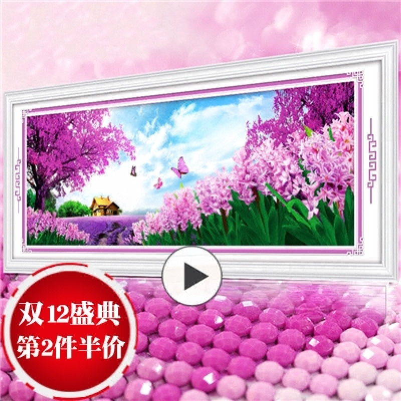 植物花卉2020新款5d水晶钻石画满客厅简约现代贴钻十字绣风景卧室