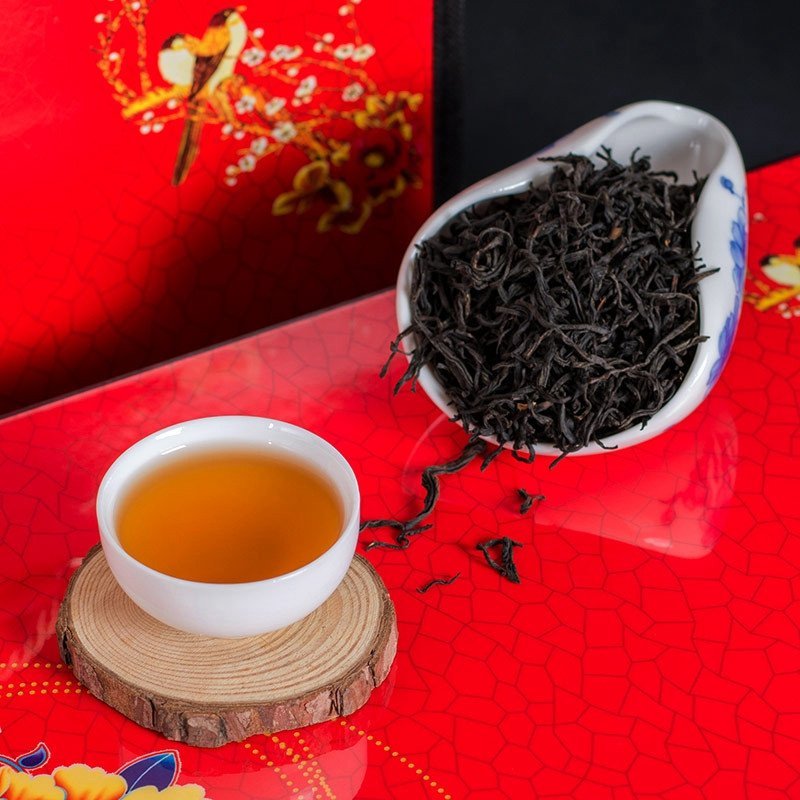 【五虎】正山小种陶瓷罐礼盒装 红茶 茶叶 礼盒装花开图片