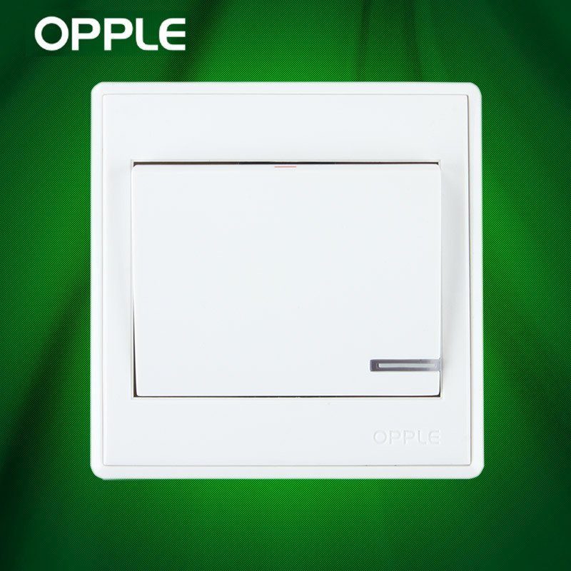 opple欧普照明 86型电工面板墙壁开关插座防漏电安全 一开双控