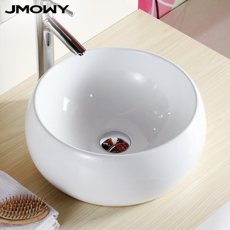 吉牧欧jmowy洗面盆jp2008欧式加大圆形洗面盆台上盆洗手盆陶瓷卫浴