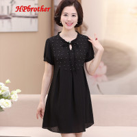 HPbrother2017中老年女装 夏装连衣裙短袖中年