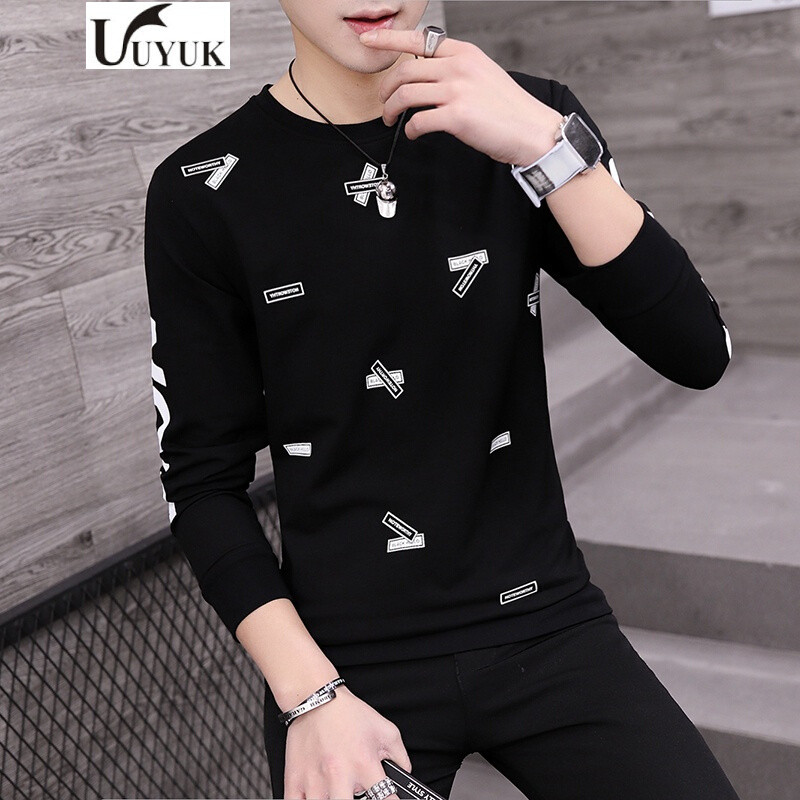 UYUK2017新款潮流男长袖T恤男卫衣韩版圆领