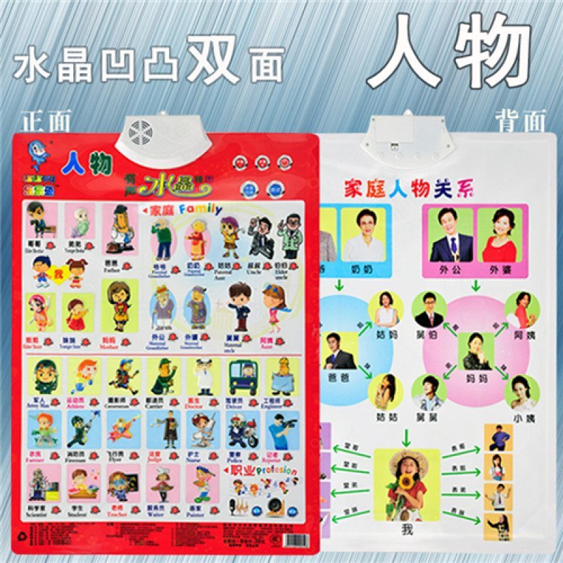 乐乐鱼认知有声挂图全套幼儿童凹凸识字宝宝拼音发声语音早教玩具
