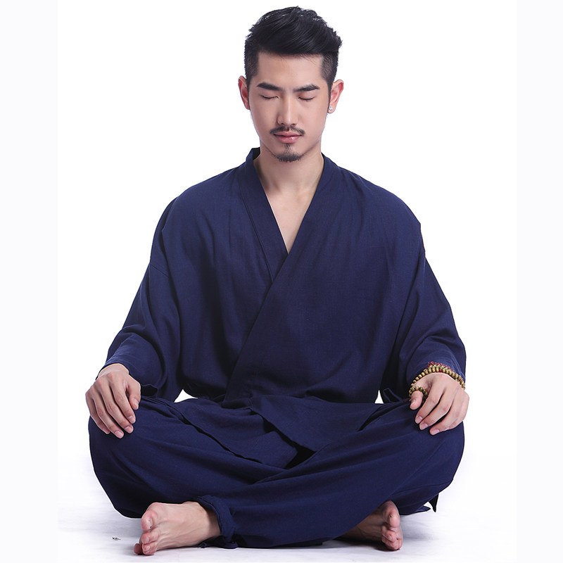 秋冬瑜伽服套装男士禅服棉麻大码瑜珈服愈加健身居士禅修服