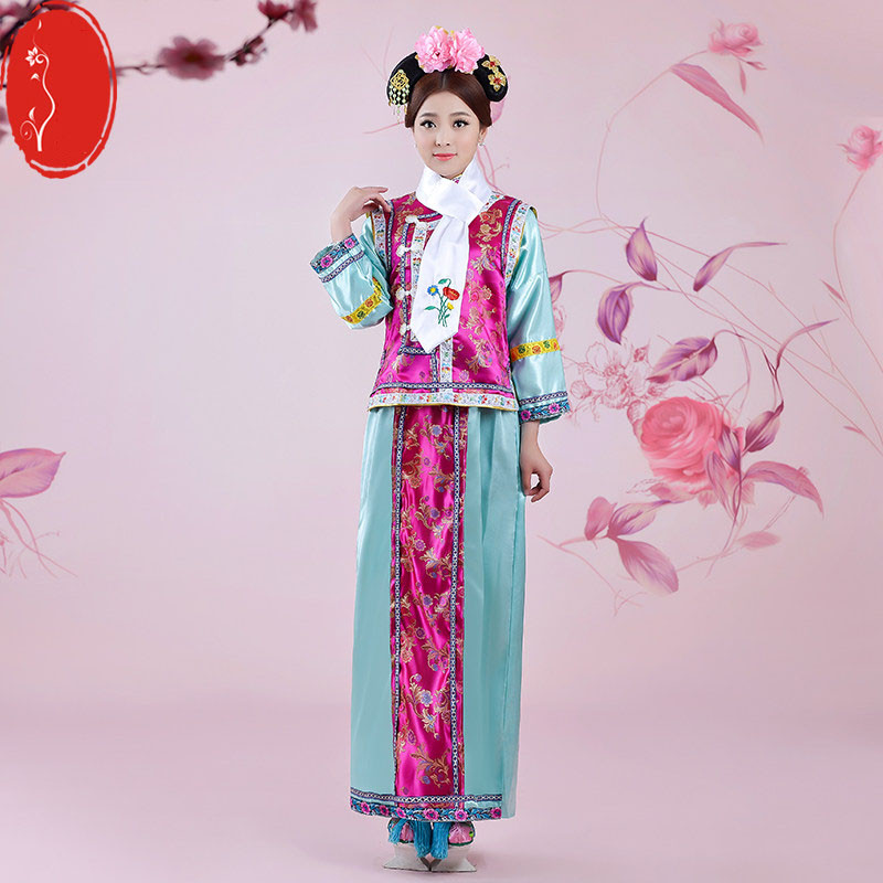 清朝古装女格格服宫女妃子满族旗装民族表演出舞蹈台服装
