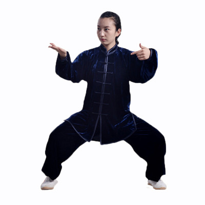 运动户外武术搏击秋冬太极服 金丝绒太极服武术服太极拳服装男 加厚